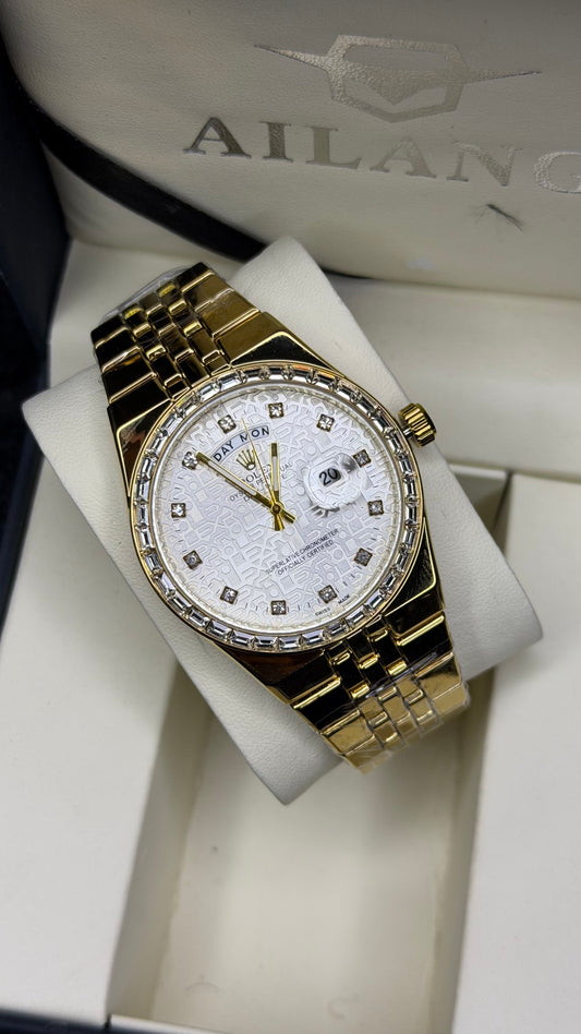 Rollie Stainless Steel Day n Date Watch